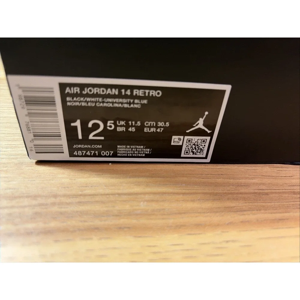 New Jordan Air Jordan 12.5 University Blue Black Suede 487471-007 Men's Sneaker